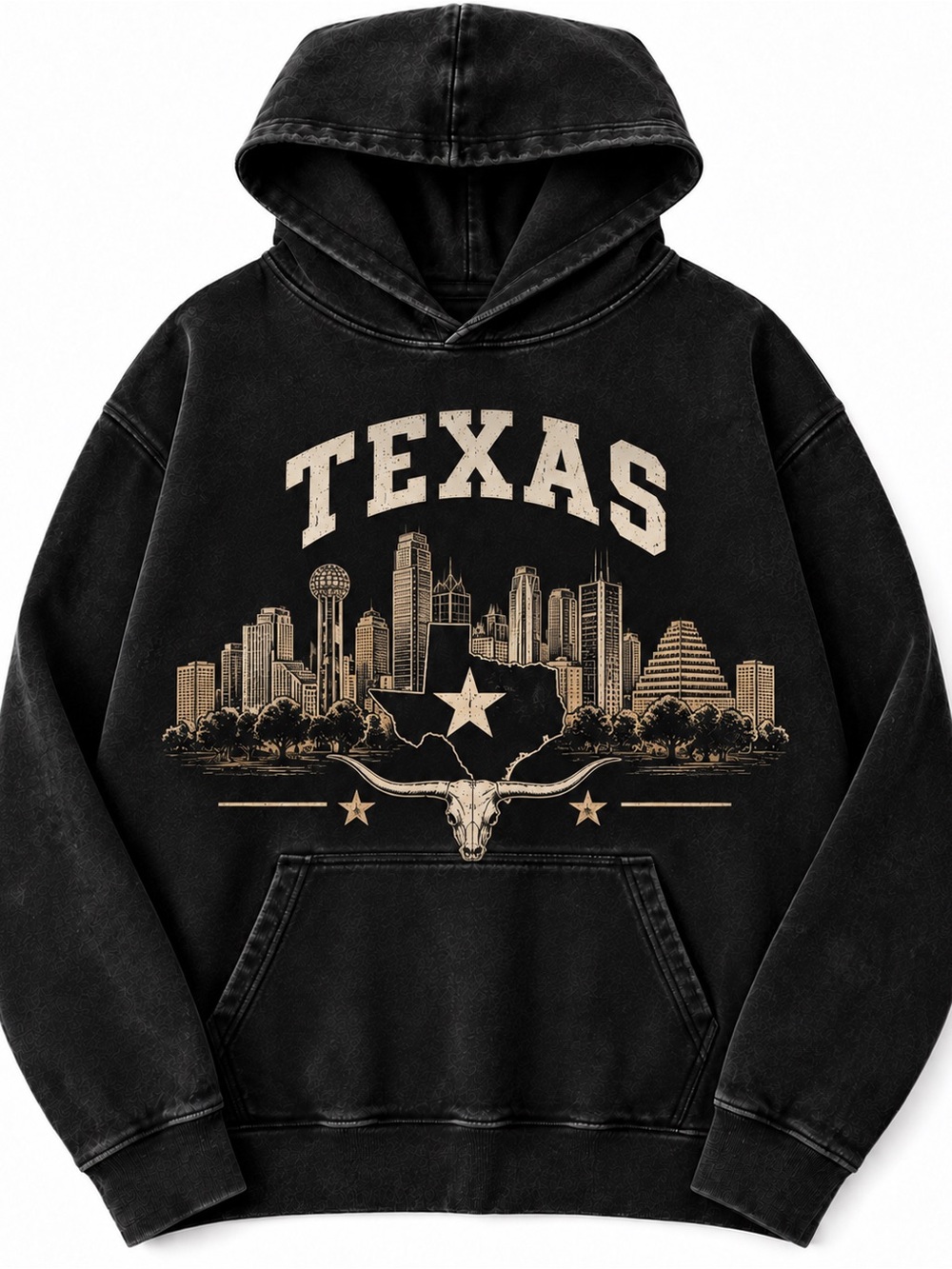Texas acid wash hoodie